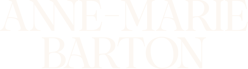 Anne-Marie Barton logo in light lettering