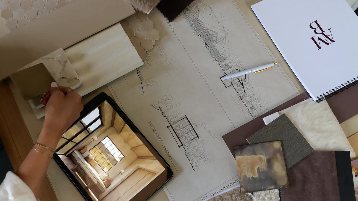 Anne-Marie Barton exploring natural materials and architectural sketches in her studio