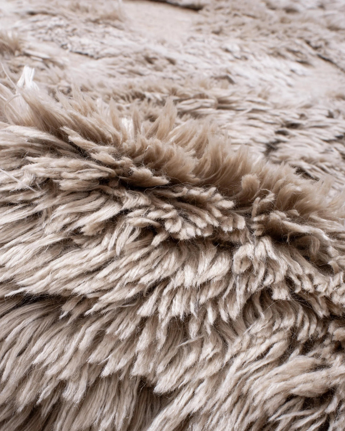 Close-up of Adorne Shroom’s long mohair pile